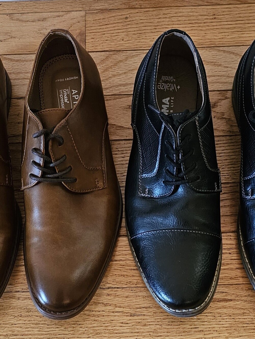 2 pr Bundle Shoes Men's Apt. 9 Brown & Sonoma Black Dress/work Shoes Sz 9 - Picture 1 of 16